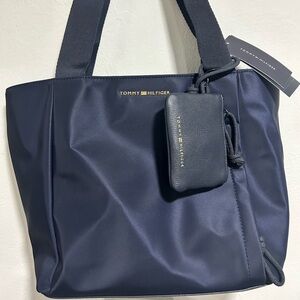 NWT Tommy Hilfiger Navy Blue Shoulder Purse with Coin Purse Bag New